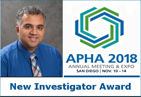 Photo of Dr. Vasudevan and logo of the American Public Health Association