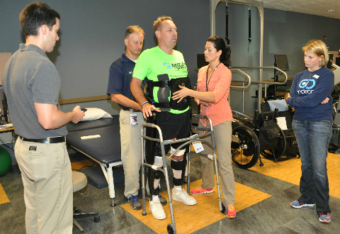 Photo of Physical Therapists with the INDEGO exoskeleton Photo of Physical Therapists with the INDEGO exoskeleton
